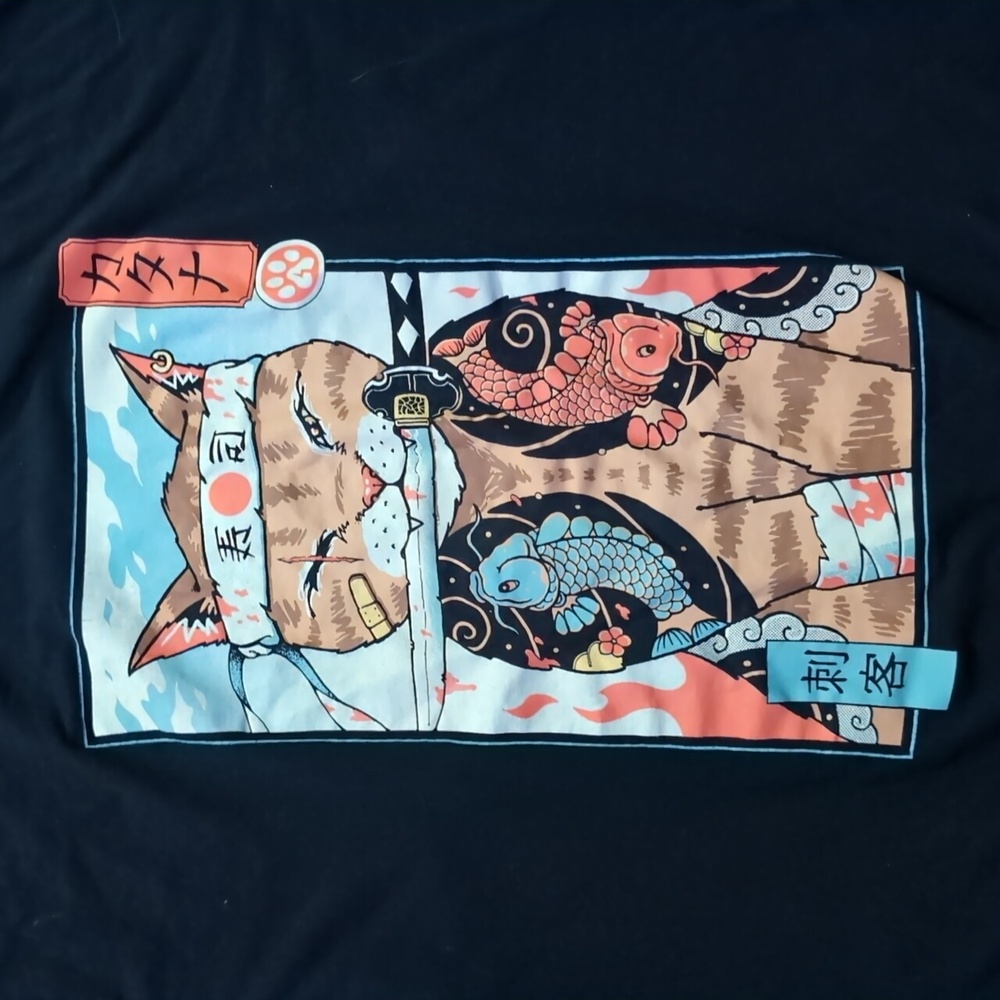 Threadless | Samurai Cat T-Shirt | Size: XL